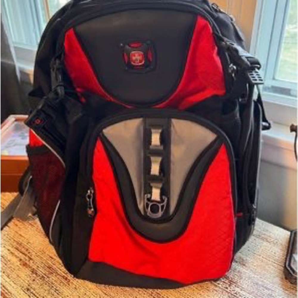 Swiss gear red/black backpack